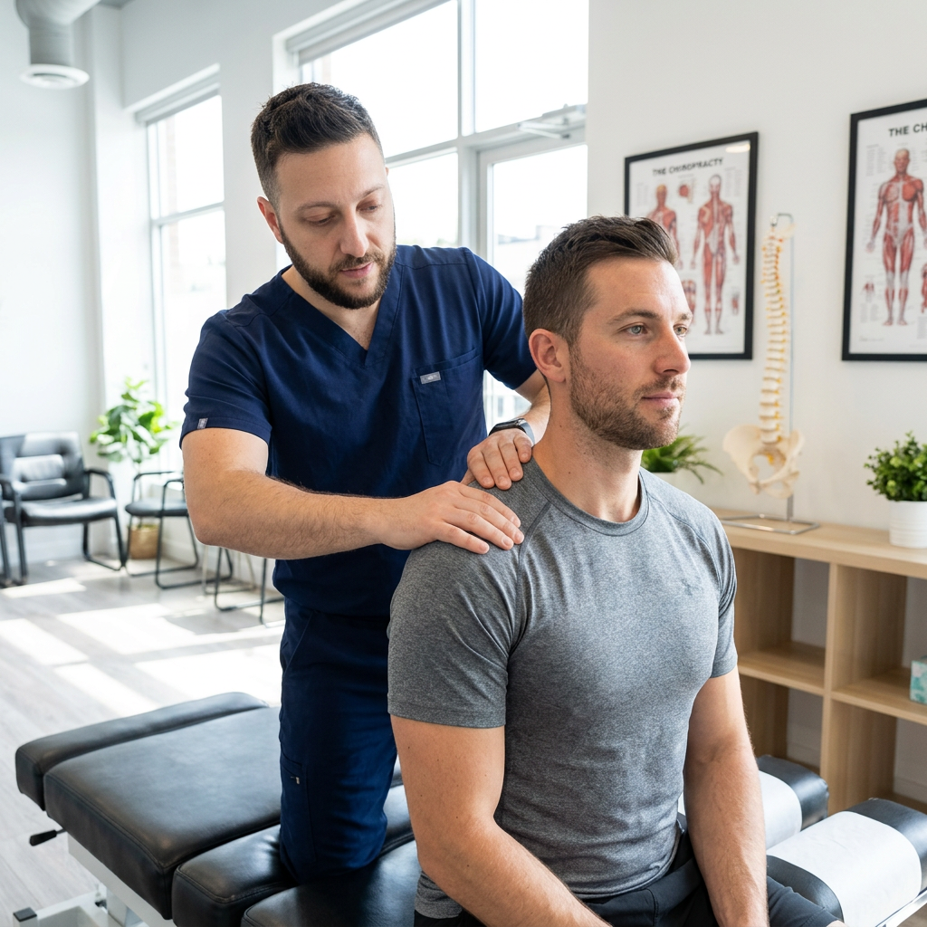 Patient on spinal decompression therapy