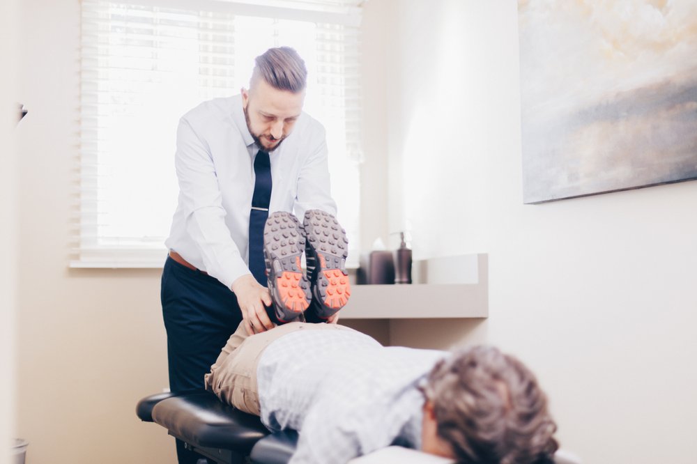 Patient on spinal decompression therapy